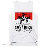 Save A Horse Ride A Cowboy Skeleton Country Skull Western Tank Top thumb 0