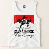 Save A Horse Ride A Cowboy Skeleton Country Skull Western Tank Top thumb 2