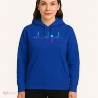 Suicide Awareness Heartbeat Happy Ribbon Support Graphic Gift Hoodie thumb 5