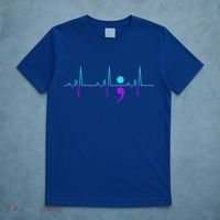 Suicide Awareness Heartbeat Happy Ribbon Support Graphic Gift T-Shirt thumb 5
