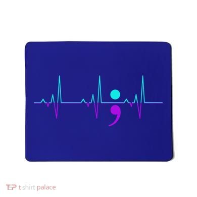 Suicide Awareness Heartbeat Happy Ribbon Support Graphic Gift Mousepad