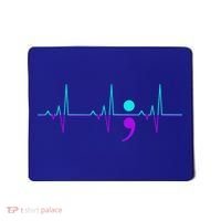 Suicide Awareness Heartbeat Happy Ribbon Support Graphic Gift Mousepad thumb 0