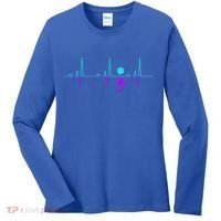 Suicide Awareness Heartbeat Happy Ribbon Support Graphic Gift Women's Long Sleeve Shirt thumb 0