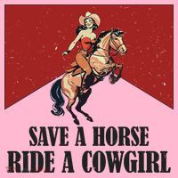 Save A Horse Ride A Cowgirl Coaster thumb 2