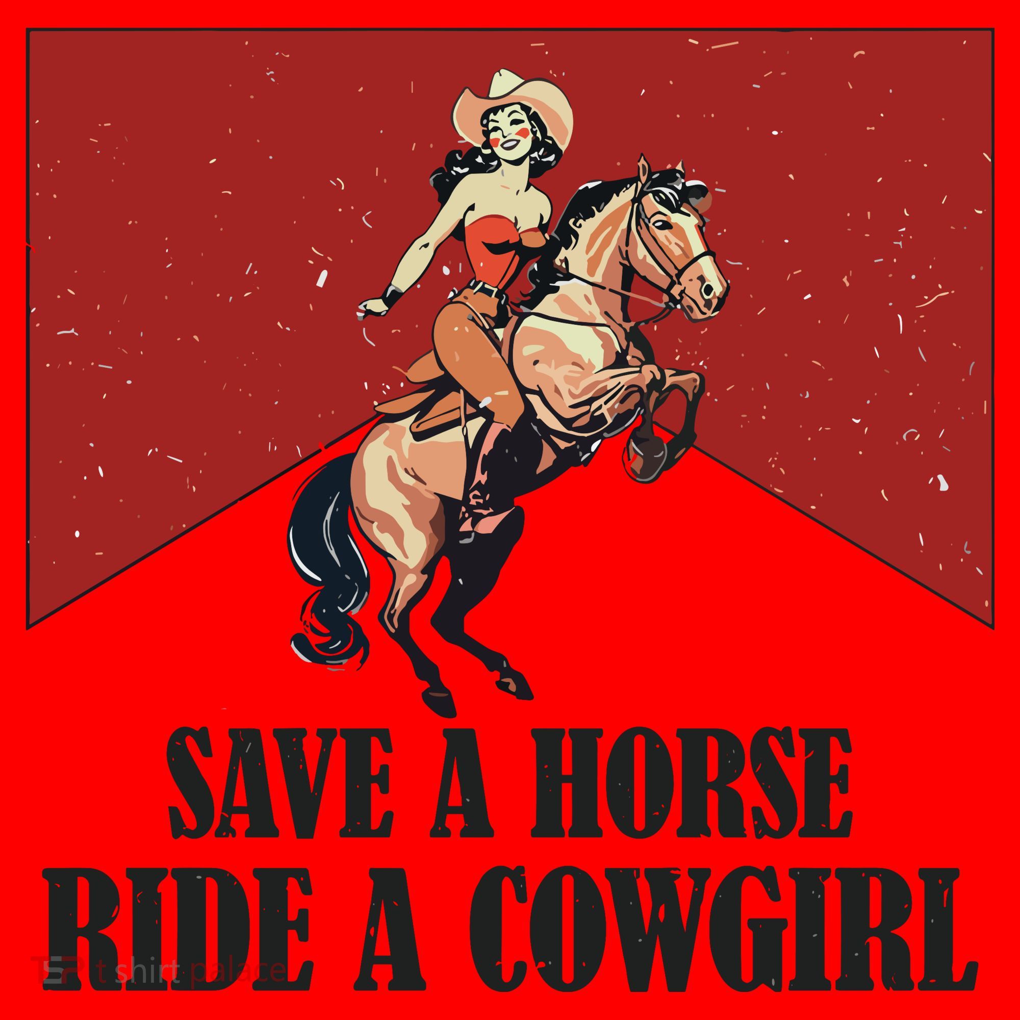 Save A Horse Ride A Cowgirl Santa Hat