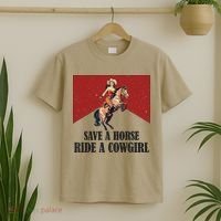 Save A Horse Ride A Cowgirl T-Shirt thumb 2