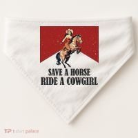 Save A Horse Ride A Cowgirl USA-Made Doggie Bandana thumb 0