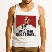 Save A Horse Ride A Cowgirl Tank Top thumb 3