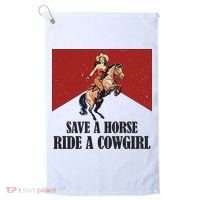 Save A Horse Ride A Cowgirl Golf Towel thumb 0