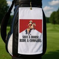 Save A Horse Ride A Cowgirl Golf Towel thumb 2