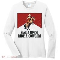 Save A Horse Ride A Cowgirl Women's Long Sleeve Shirt thumb 0