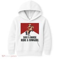 Save A Horse Ride A Cowgirl Kids Hoodie thumb 0