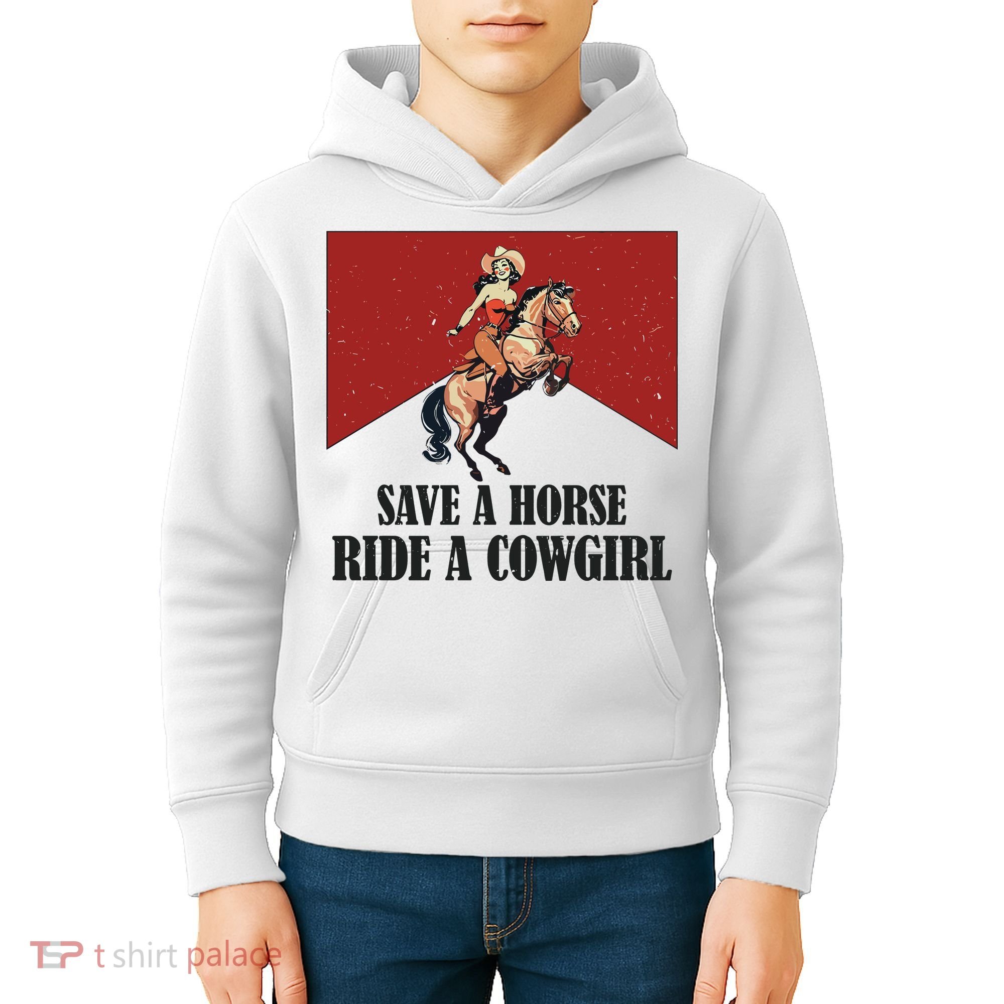 Save A Horse Ride A Cowgirl Kids Hoodie