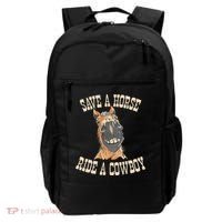 Save A Horse Ride A Cowboy Funny Rodeo Horseback Riding Backpack thumb 0