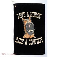 Save A Horse Ride A Cowboy Funny Rodeo Horseback Riding Golf Towel thumb 0