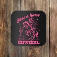 Save A Horse Ride A Cowgirl Coaster thumb 0