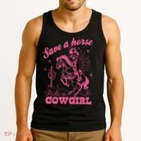 Save A Horse Ride A Cowgirl Tank Top thumb 3