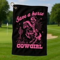 Save A Horse Ride A Cowgirl Golf Towel thumb 1