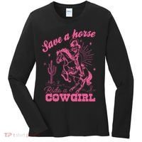 Save A Horse Ride A Cowgirl Women's Long Sleeve Shirt thumb 0