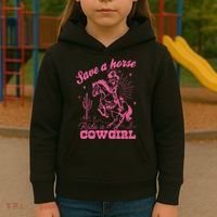 Save A Horse Ride A Cowgirl Kids Hoodie thumb 3