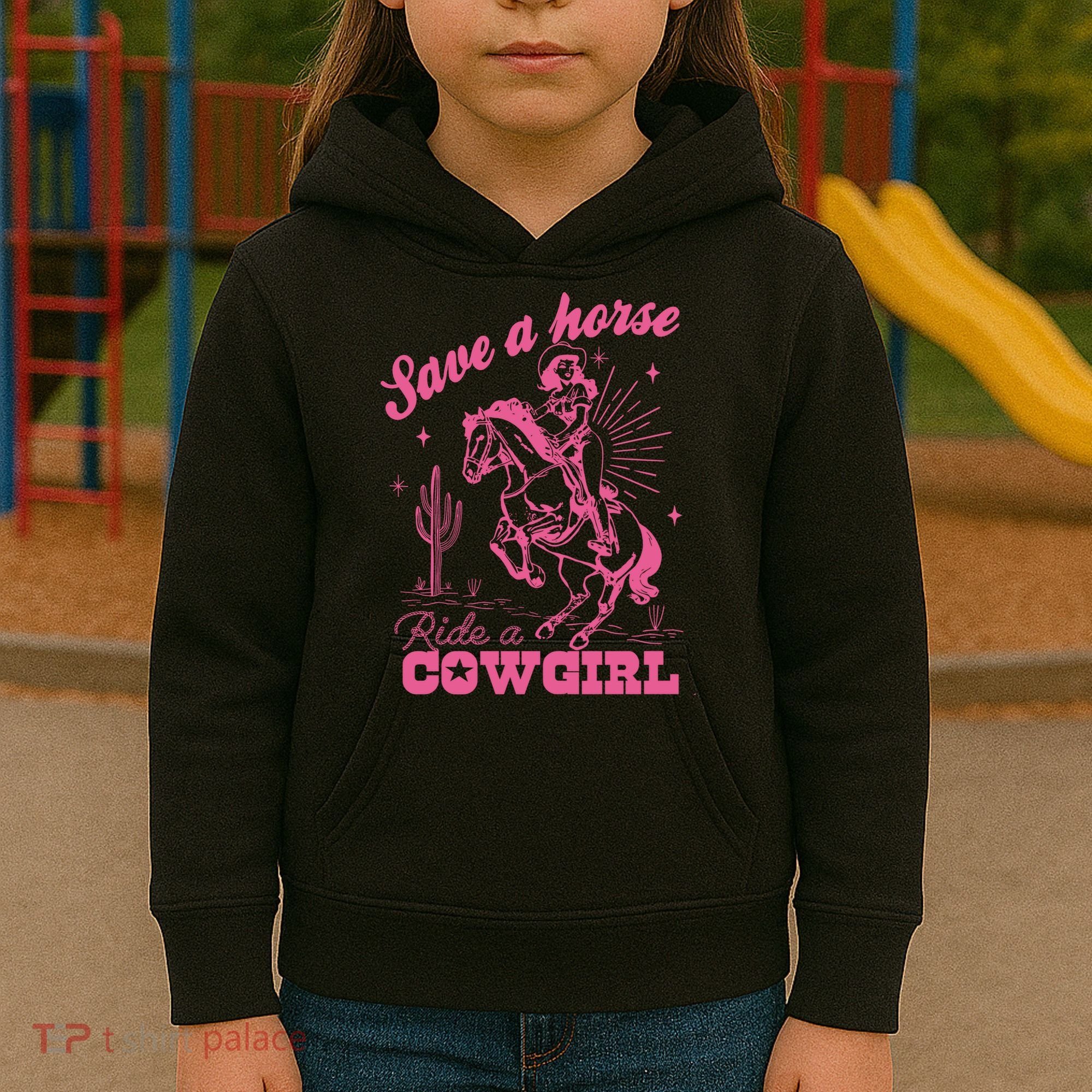 Save A Horse Ride A Cowgirl Kids Hoodie