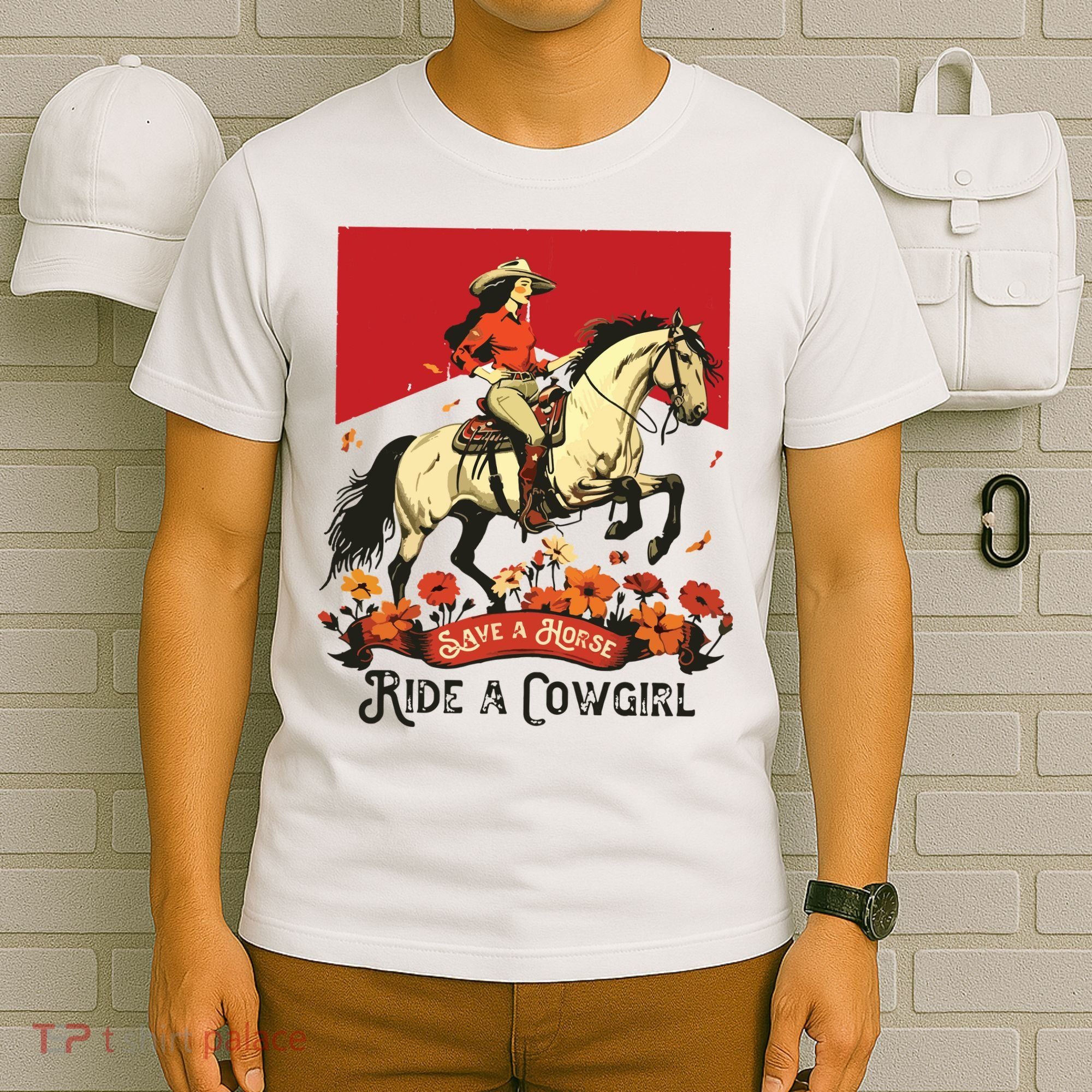 Save A Horse Ride A Cowgirl Western Rodeo T-Shirt