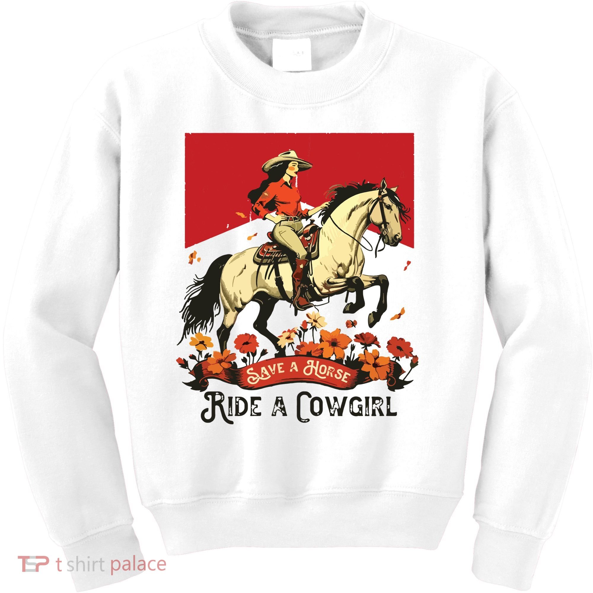 Save A Horse Ride A Cowgirl Western Rodeo Kids Sweatshirt