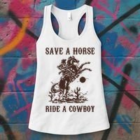 Save A Horse Ride A Cowboy Women's Tank Top thumb 3
