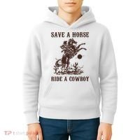 Save A Horse Ride A Cowboy Kids Hoodie thumb 4