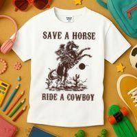 Save A Horse Ride A Cowboy Kids T-Shirt thumb 3