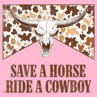 Save A Horse Ride A Cow Bull Skull Coaster thumb 2