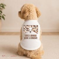 Save A Horse Ride A Cow Bull Skull Doggie Tank thumb 2