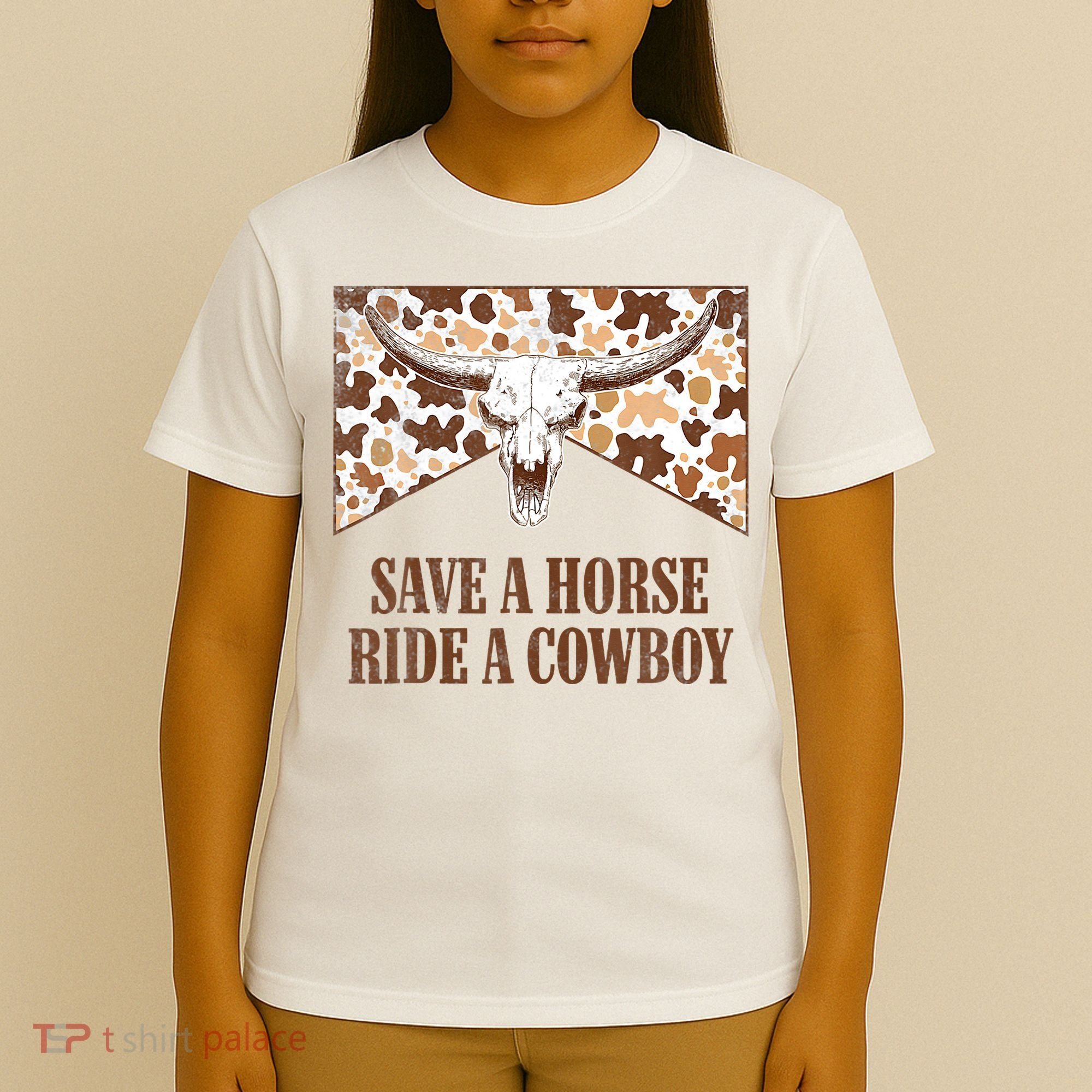 Save A Horse Ride A Cow Bull Skull T-Shirt