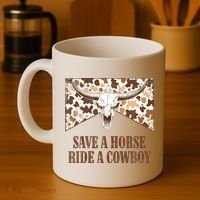 Save A Horse Ride A Cow Bull Skull Coffee Mug thumb 4