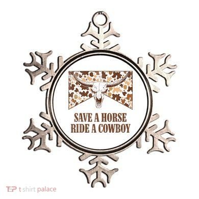 Save A Horse Ride A Cow Bull Skull Ornament