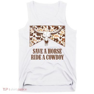 Save A Horse Ride A Cow Bull Skull Tank Top
