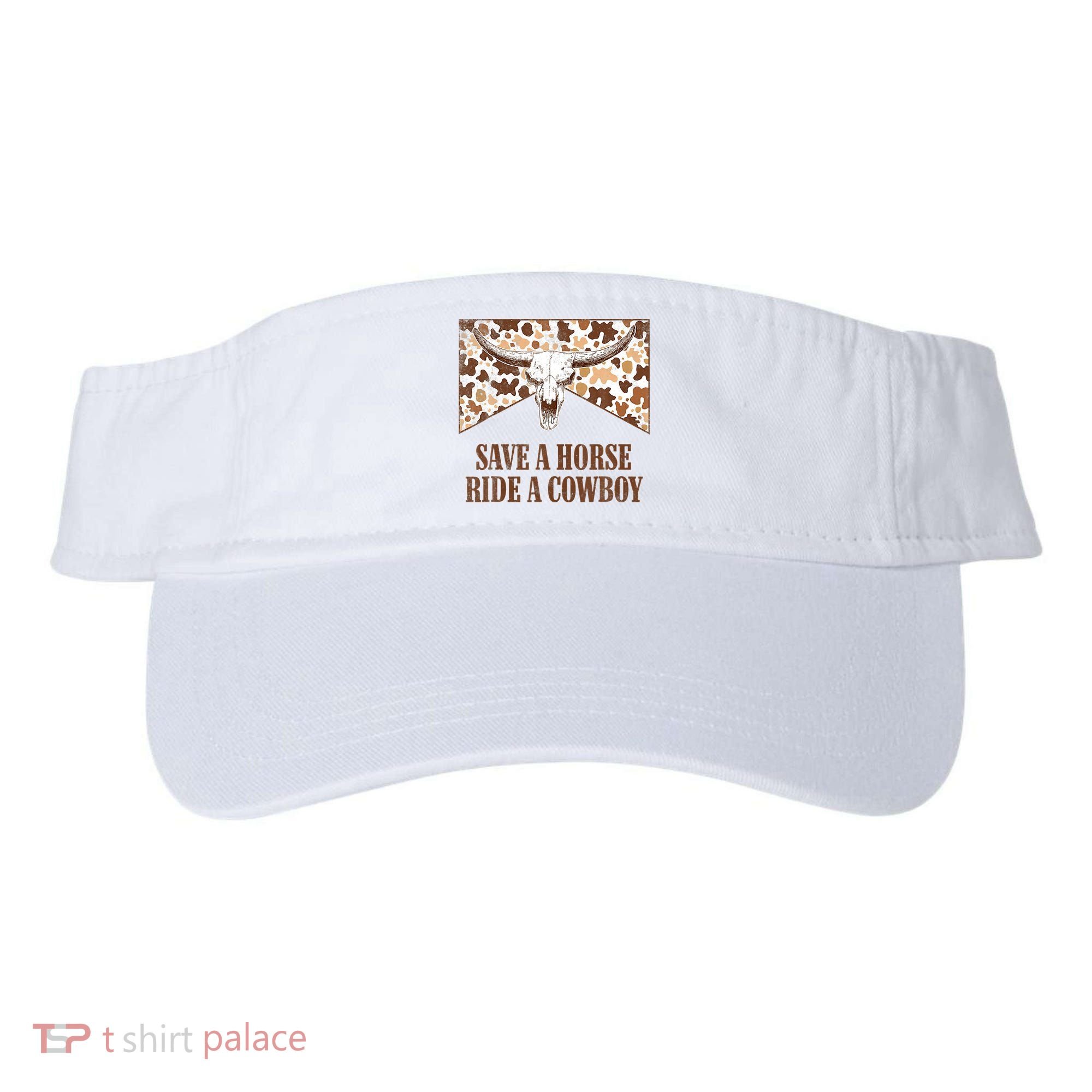 Save A Horse Ride A Cow Bull Skull Visor