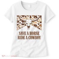Save A Horse Ride A Cow Bull Skull Women's T-Shirt thumb 0