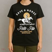 Save A Horse Ride Rip Montana Cowboy Cowgirl Western T-Shirt thumb 4