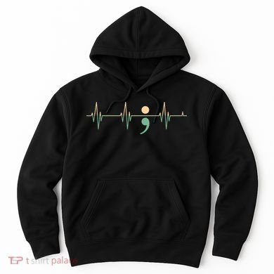 Suicide Awareness Heartbeat Ribbon Hoodie