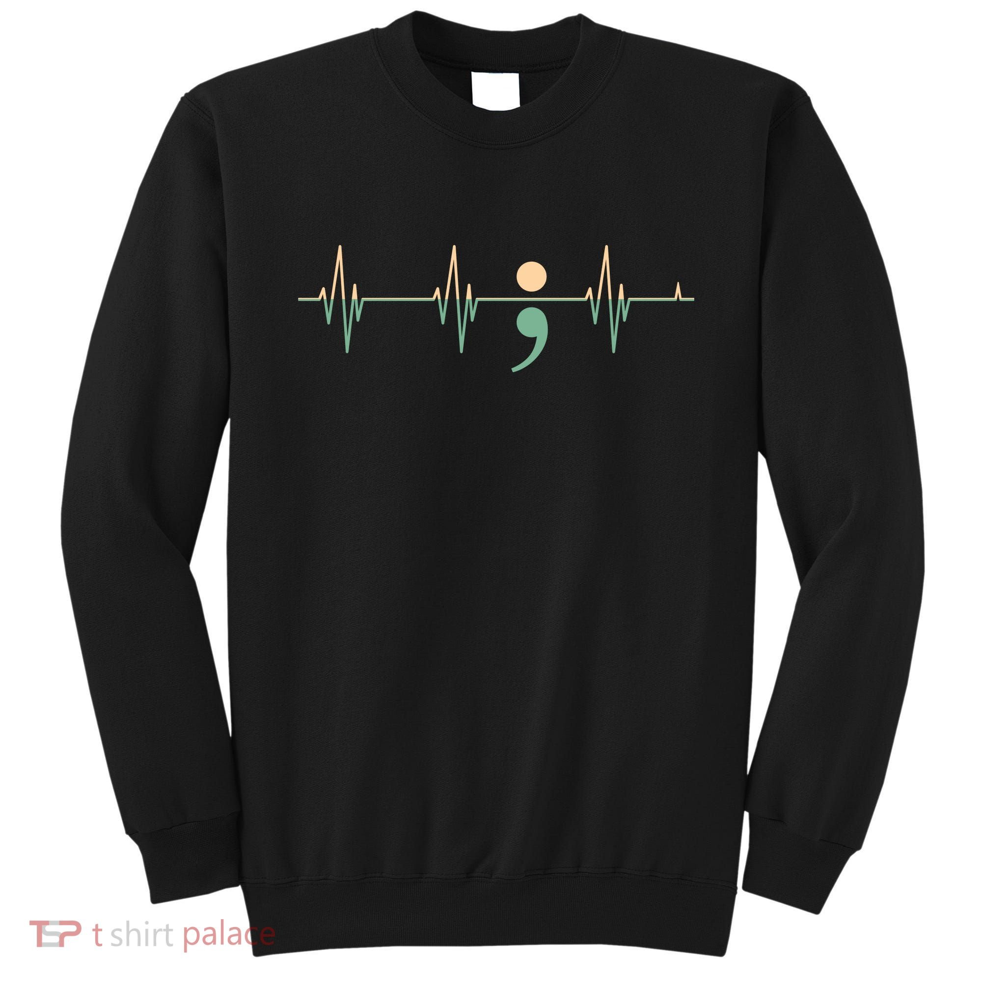 Suicide Awareness Heartbeat Ribbon Sweatshirt