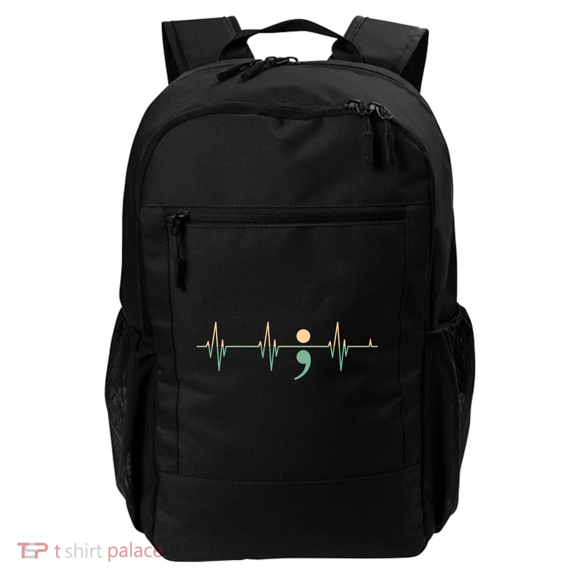 Suicide Awareness Heartbeat Ribbon Backpack