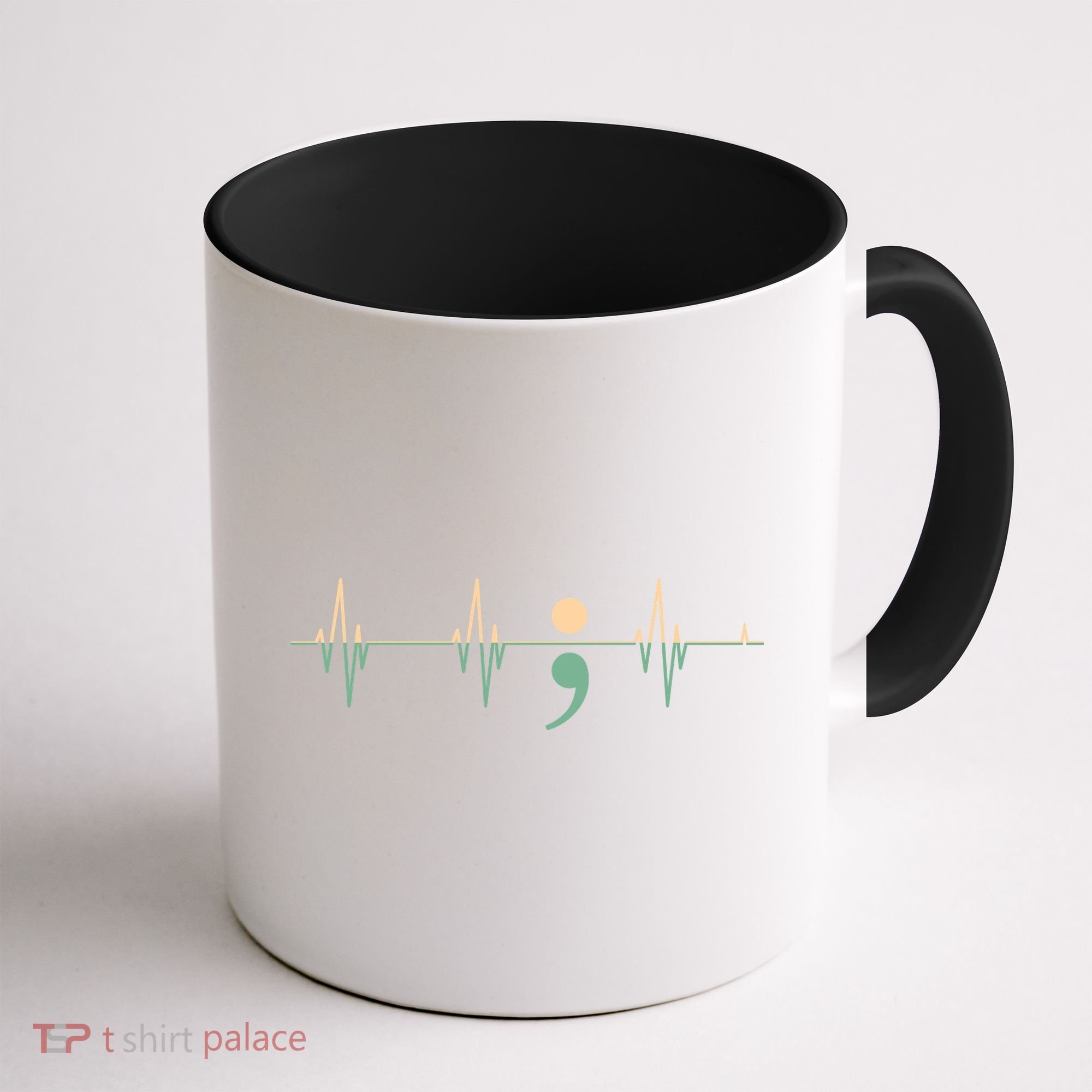 Suicide Awareness Heartbeat Ribbon Coffee Mug