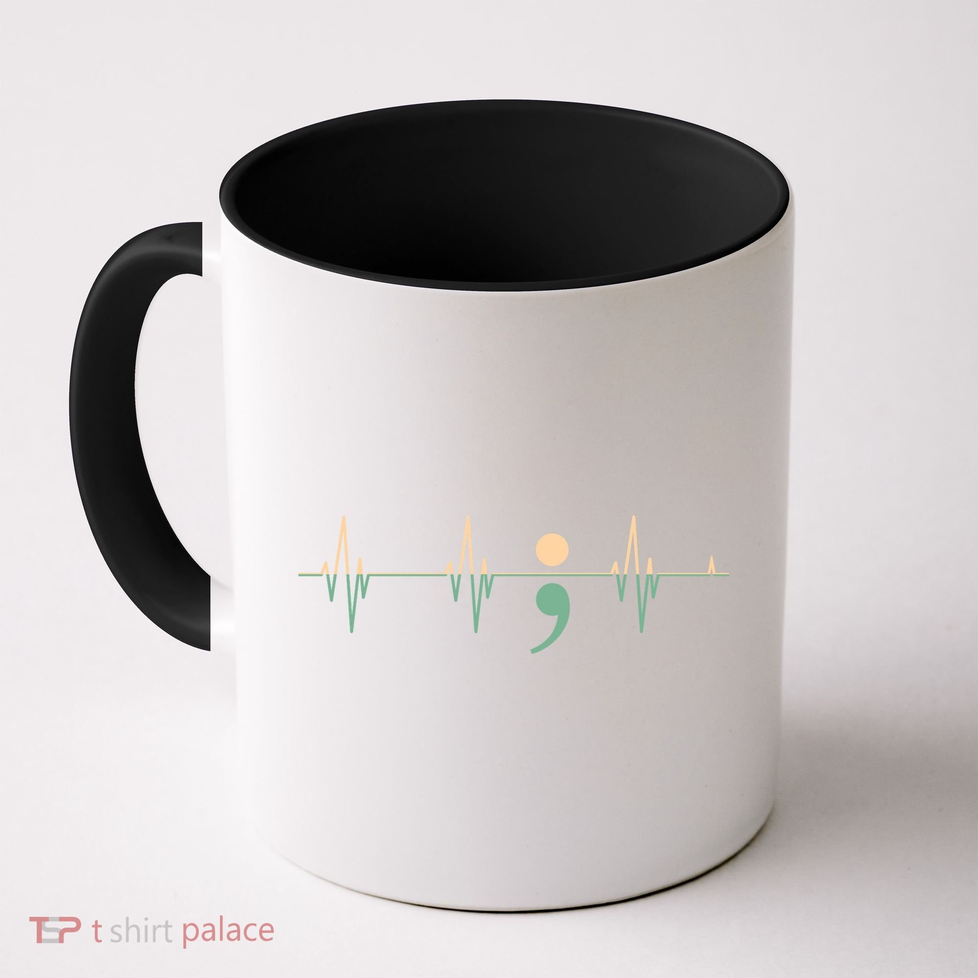 Suicide Awareness Heartbeat Ribbon Coffee Mug