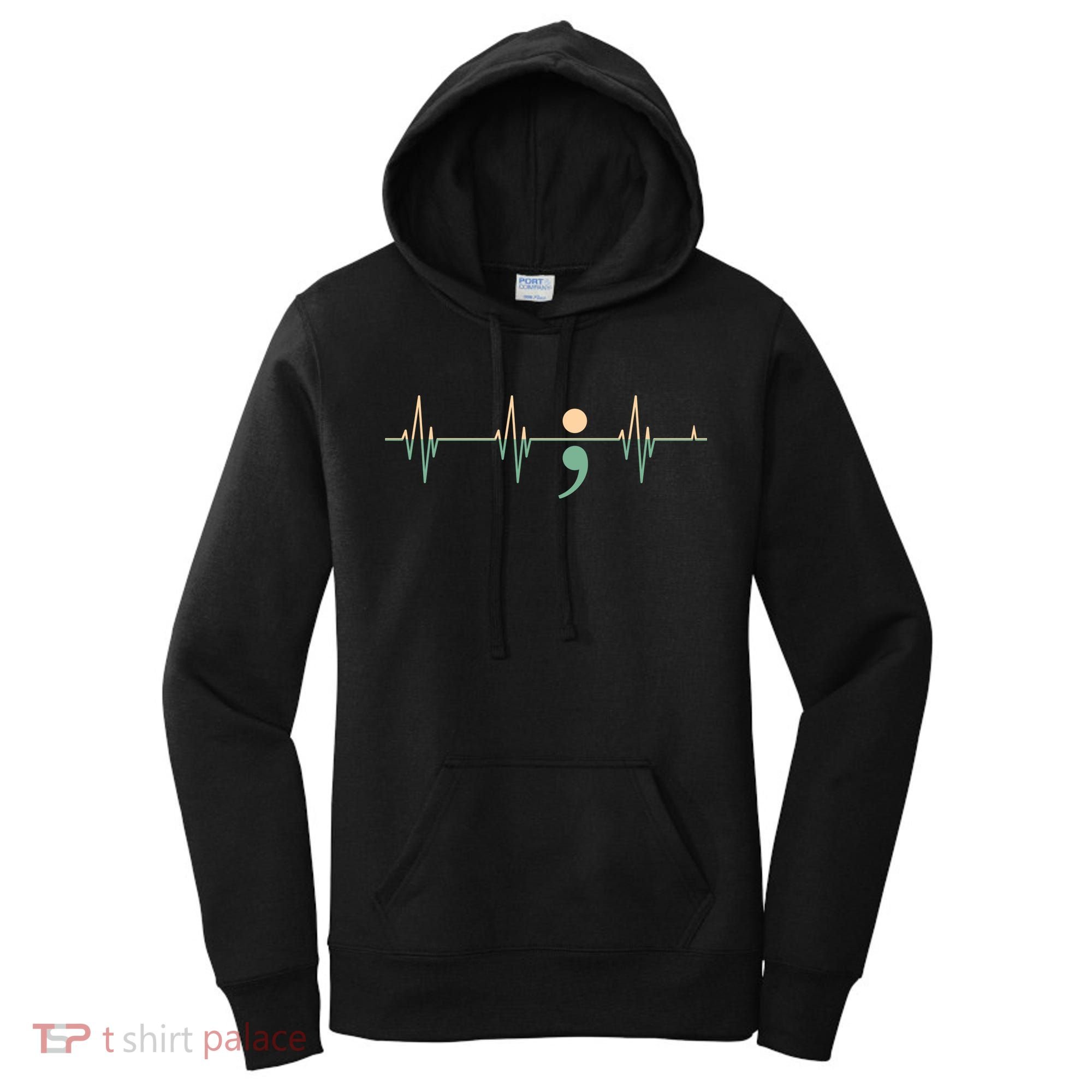 Suicide Awareness Heartbeat Ribbon Women's Hoodie