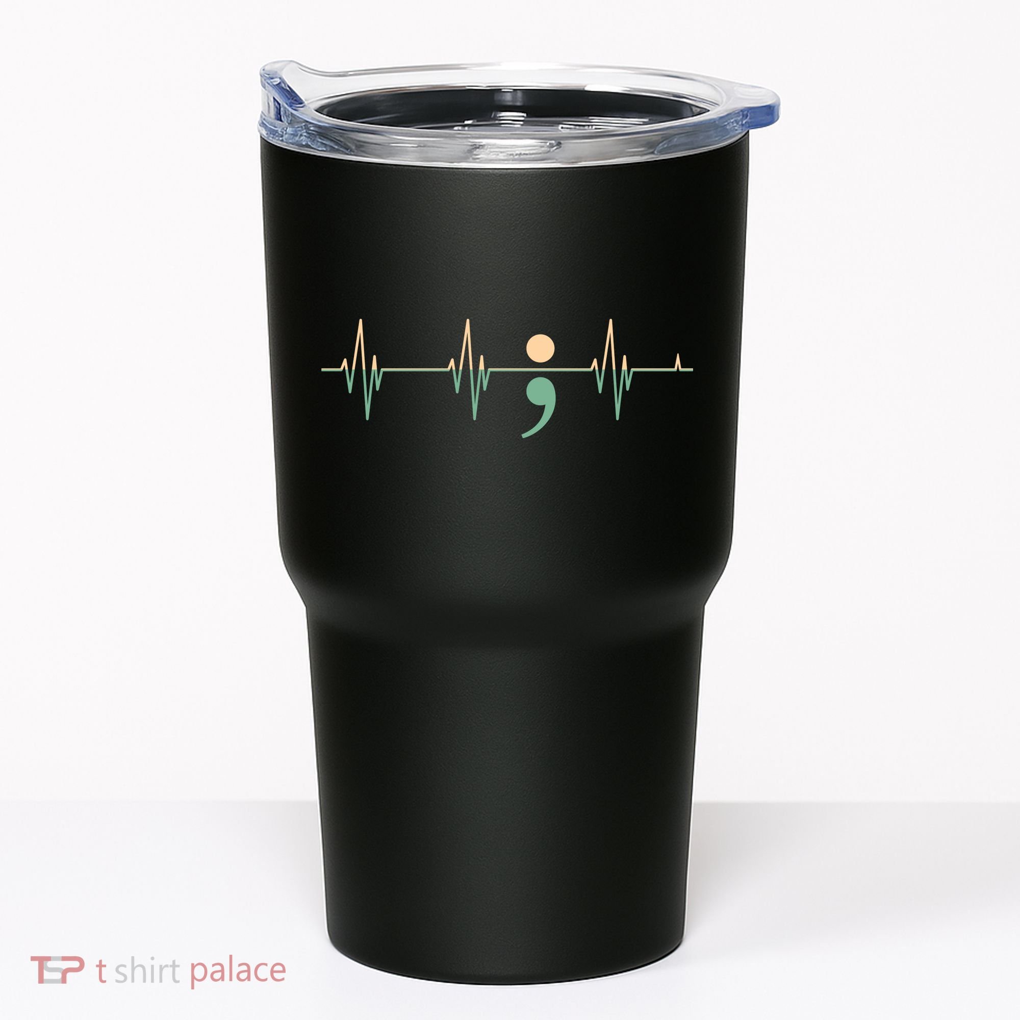 Suicide Awareness Heartbeat Ribbon Tumbler