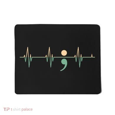 Suicide Awareness Heartbeat Ribbon Mousepad