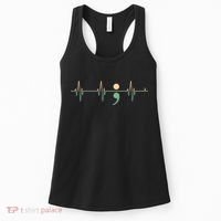 Suicide Awareness Heartbeat Ribbon Women's Tank Top thumb 0