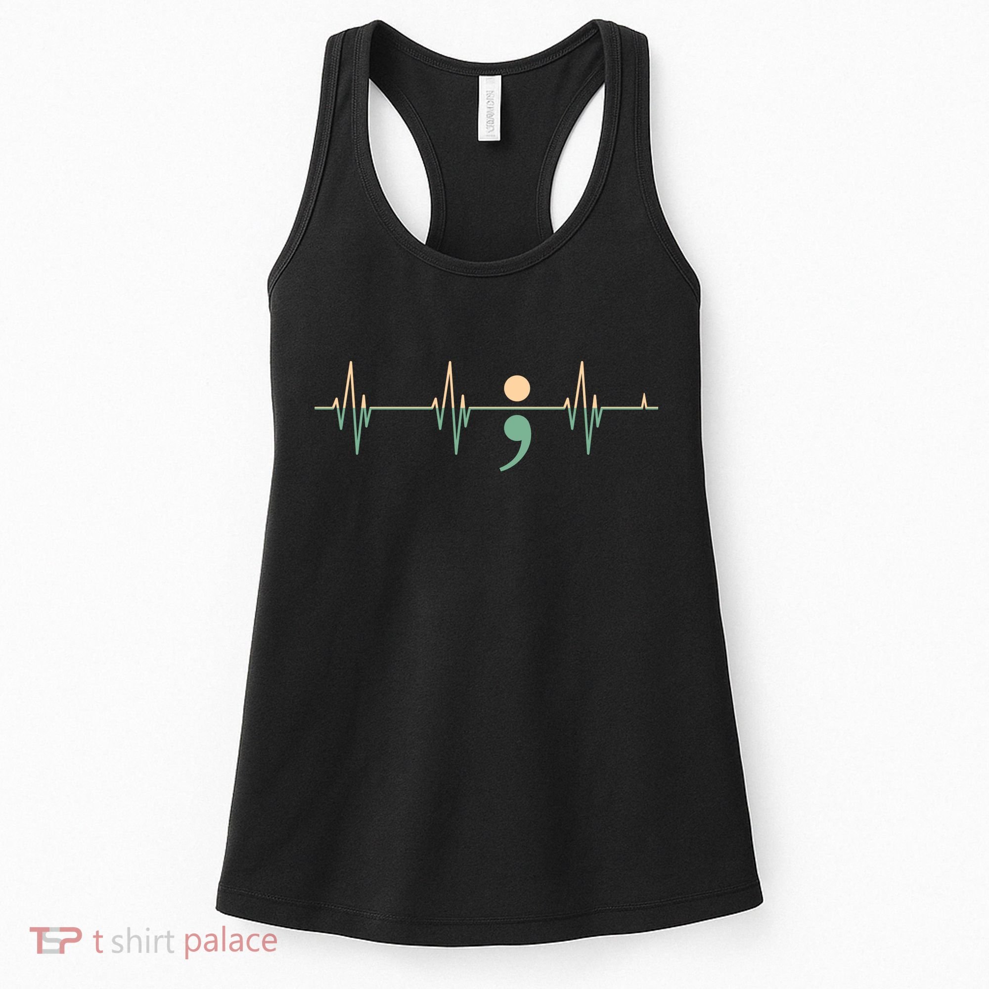 Suicide Awareness Heartbeat Ribbon Women's Tank Top