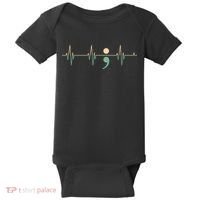 Suicide Awareness Heartbeat Ribbon Baby Bodysuit thumb 0